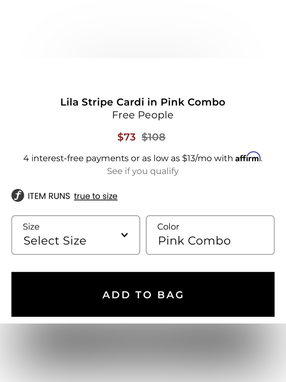 Free People Lila Striped Pink combo Cardi Button-Front Sweater, sz L, nwt - Picture 7 of 8